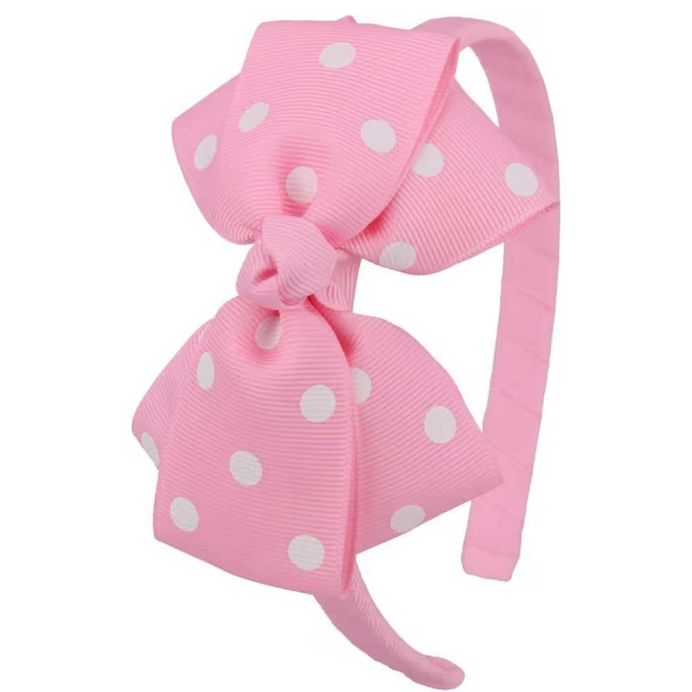 Cute Pink Polka Dot Bow Headband for Girls Hairband Accessories New